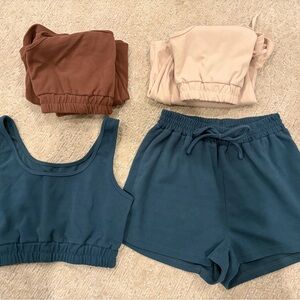 Amazon Women's Loungewear Set - Blue, Brown, Cream